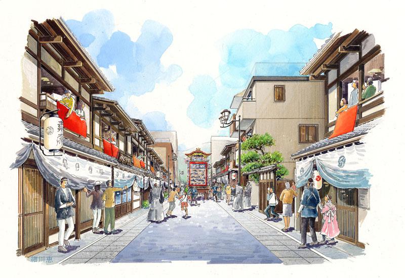2015-1207-大津祭-曳山-手描きパース